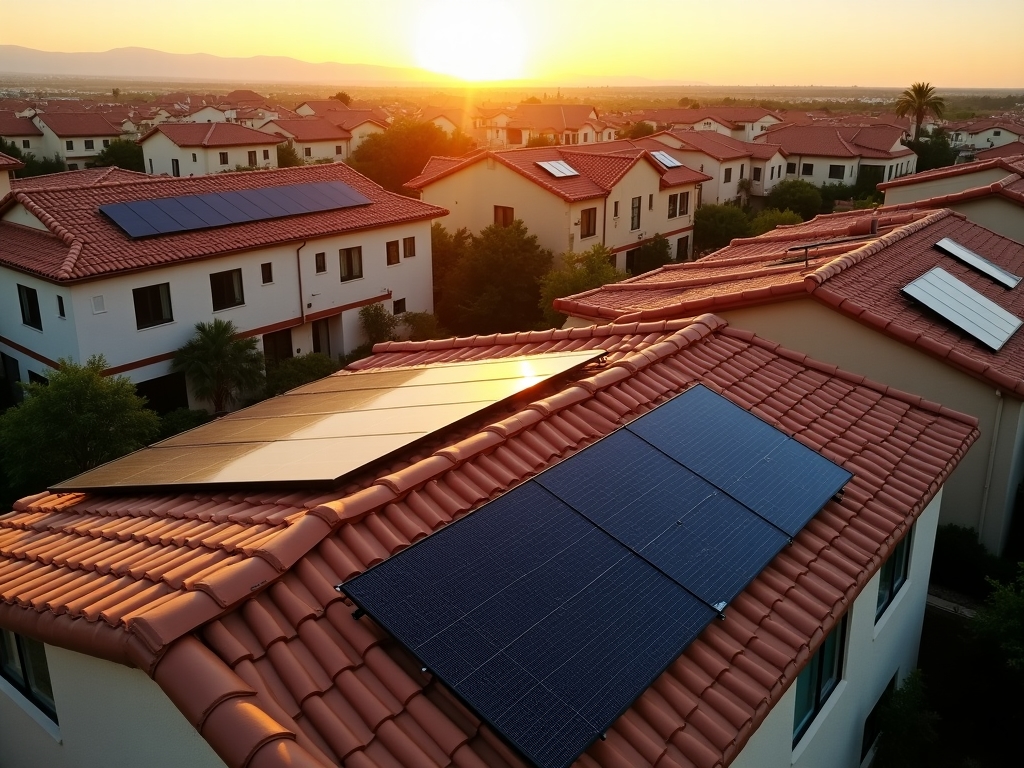 Paneles solares en un tejado